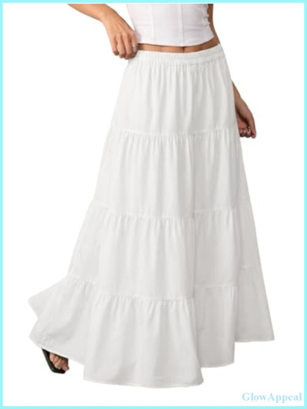 Flowy Maxi Skirt - A-Line Boho Ruffle Tiered Long Skirt